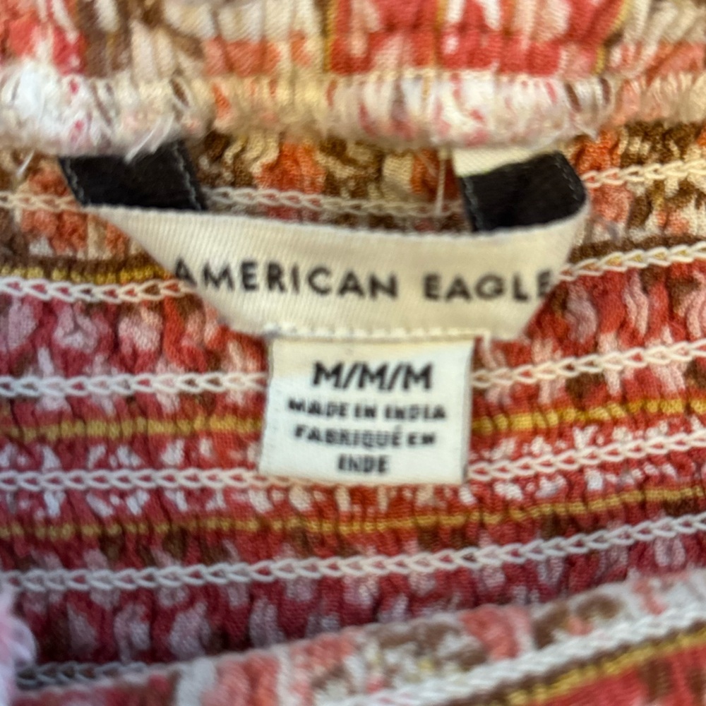 American Eagle Smocked Floral Patchwork Tank Top … - image 2